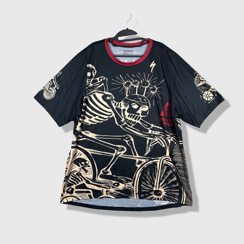 Specialized Cycling Jersey Mens XXXL Black Skeleton Sedona Goth Biker Graphic